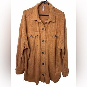 Zenana Outfitters Brown Soft Button Down Shirt